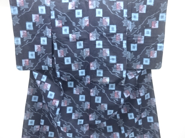 JAPANESE KIMONO / ANTIQUE HITOE KIMONO / COTTON / KURUME KASURI / SQUARE